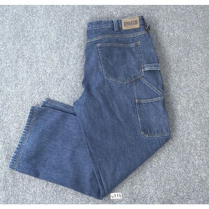 Duluth Trading Carpenter Jeans Size 40x30 Blue Medium Wash Cotton Denim Pants
